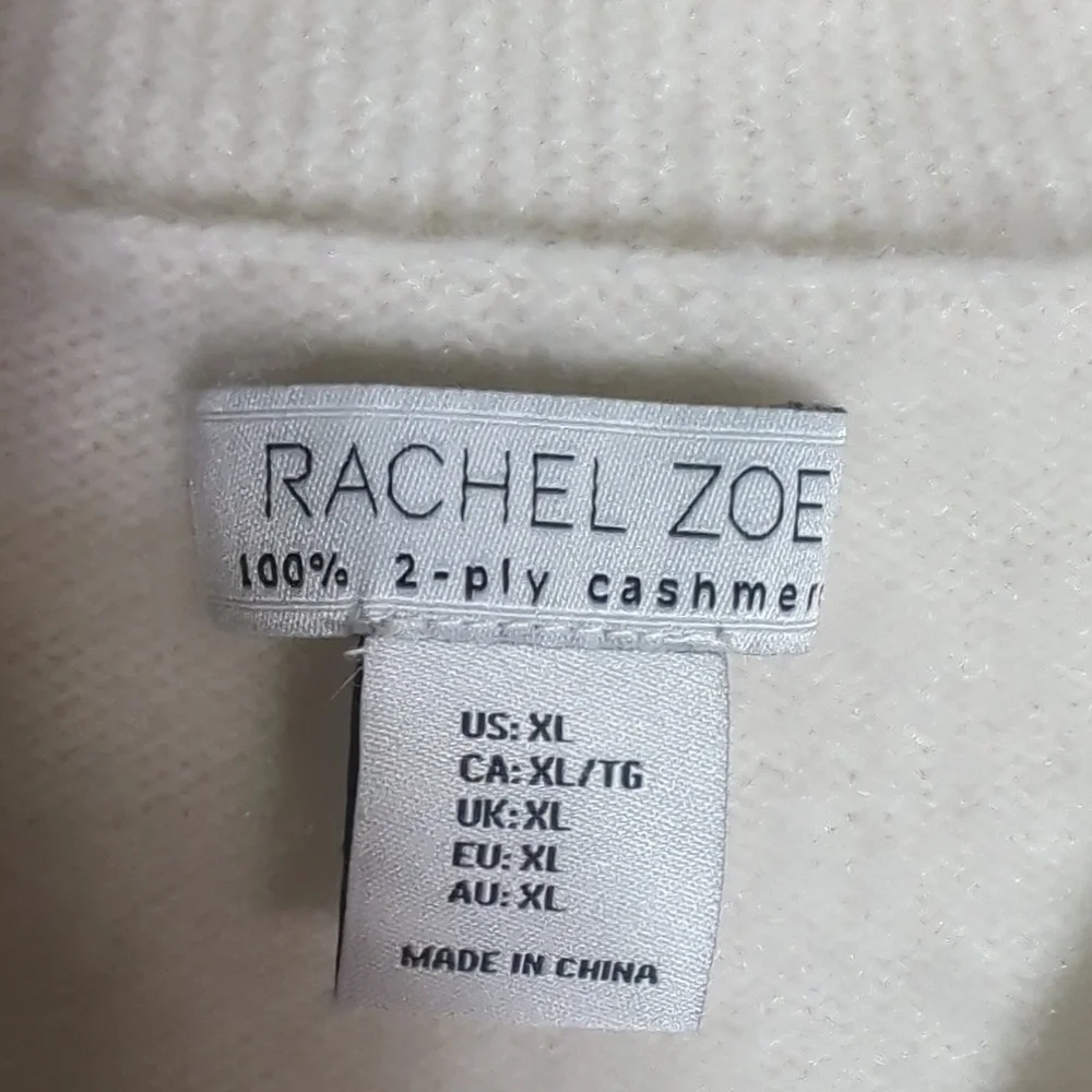 Womens 100% Cashmere‎ Sweater Vest Button Front Ivory Neutral Quiet Luxury XL - Picture 3 of 6